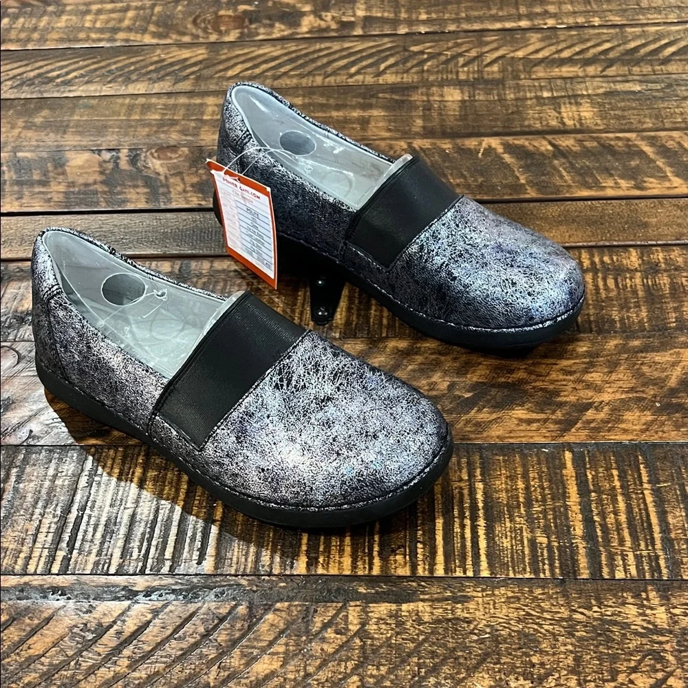 Alegria Glee professional nursing Shimmering Black Slip-On Shoes